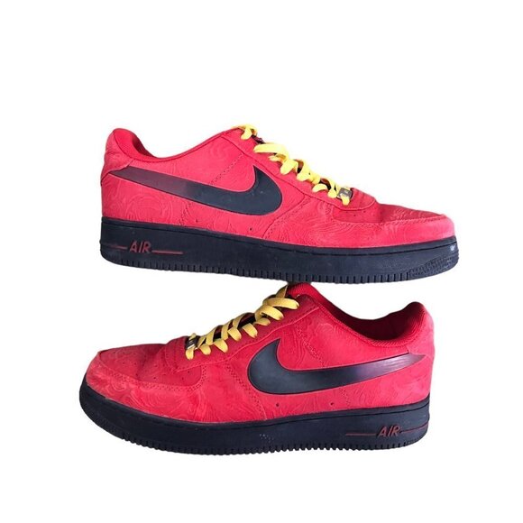 Rare 2014 Nike Air Force 1 Low Red Paisley Size 11 - Picture 6 of 13